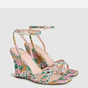 J. Crew Liberty Patchwork Dream Floral Wedge Sandals - Size 9